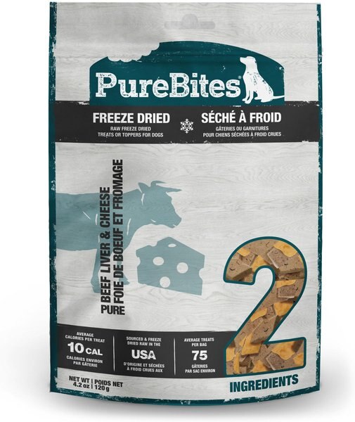 PureBites Beef & Cheese Freeze-Dried Dog Treats, 4.2-oz bag slide 1 of 11