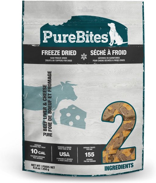 PureBites Beef & Cheese Freeze-Dried Dog Treats, 8.8-oz bag slide 1 of 10