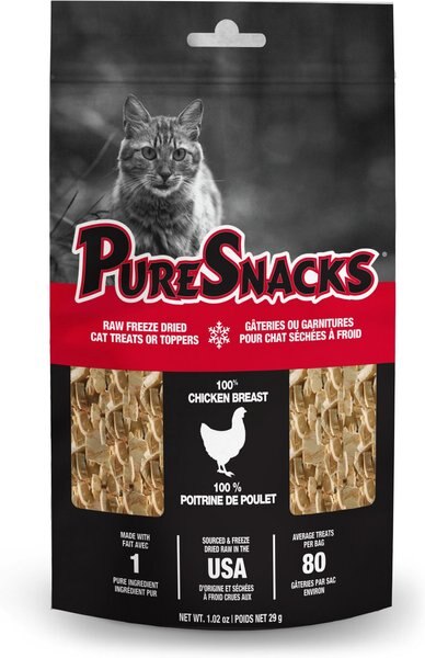 PureSnacks Chicken Breast Freeze-Dried Cat Treats, 1.02-oz bag slide 1 of 5