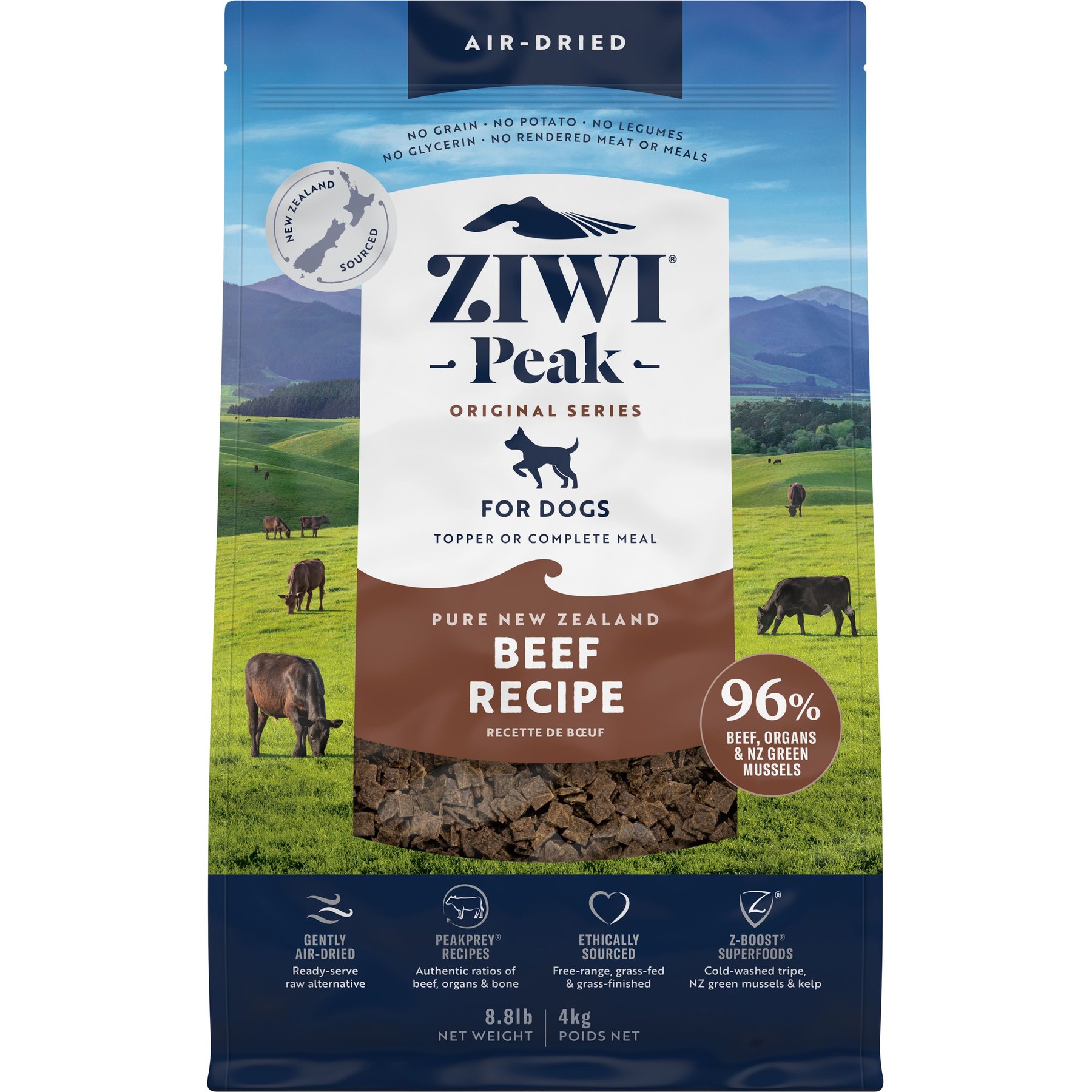 ZIWI Peak Beef GrainFree AirDried Dog Food, 8.8lb bag