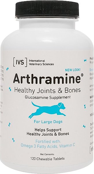 International Veterinary Sciences Arthramine Healthy Joints & Bones Glucosamine Dog Supplement, Large, 120 count slide 1 of 3