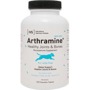 International Veterinary Sciences Arthramine Healthy Joints & Bones Glucosamine Dog Supplement, Large, 120 count