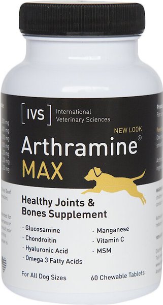 International Veterinary Sciences Arthramine Max Healthy Joints & Bones Glucosamine Dog Supplement, 60 count slide 1 of 5