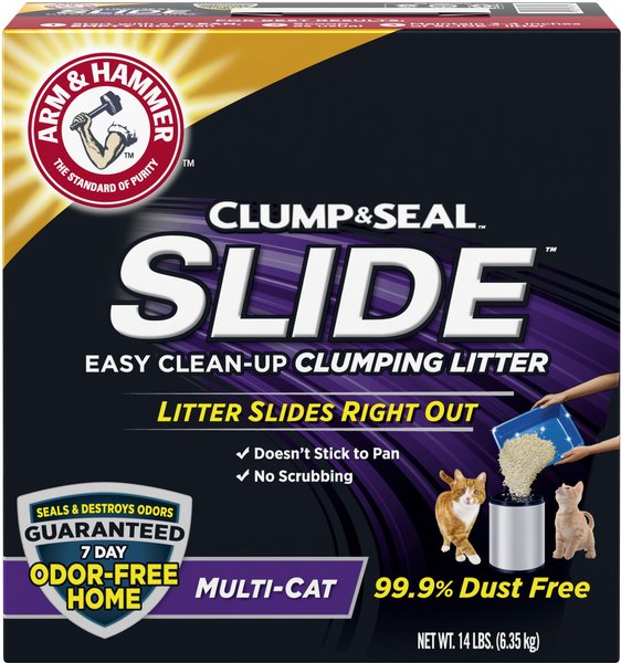 Arm & Hammer Litter Slide Multi-Cat Scented Clumping Clay Cat Litter, 14-lb box slide 1 of 9