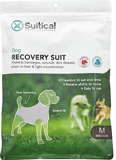 Suitical Recovery Suit for Dogs, Black, Medium