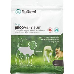 Suitical Recovery Suit for Dogs, Black, Large