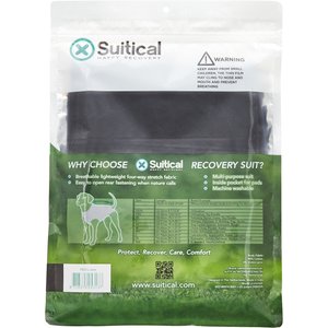 Suitical Recovery Suit for Dogs, Black, Large