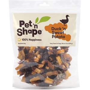 Pet 'n Shape Grain-Free Duck 'n Sweet Potato Dog Treats, 1-lb bag