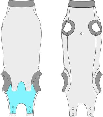 Show full view: Suitical Recovery Suit for Cats, Black Camo, XX-Small slide 3 of 8