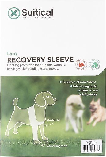 Suitical Recovery Sleeve for Dogs, Black, Large