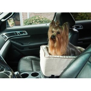 Snoozer Pet Products Luxury Microfiber Console Dog & Cat Car Seat, Buckskin, Small