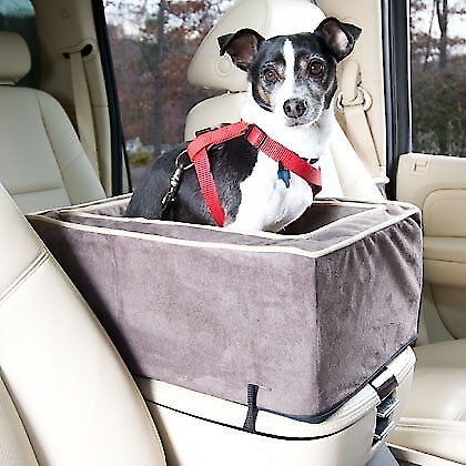 Snoozer Pet Products Luxury Microfiber Console Dog & Cat Car Seat, Dark Chocolate, Large slide 1 of 4