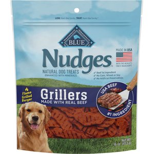 Blue Buffalo Nudges Grillers Beef Adult Soft & Chewy Dog Treats, 16-oz bag