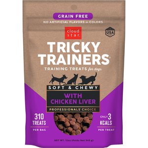 Cloud Star Tricky Trainers Chewy Liver Flavor Grain-Free Dog Treats, 12-oz bag