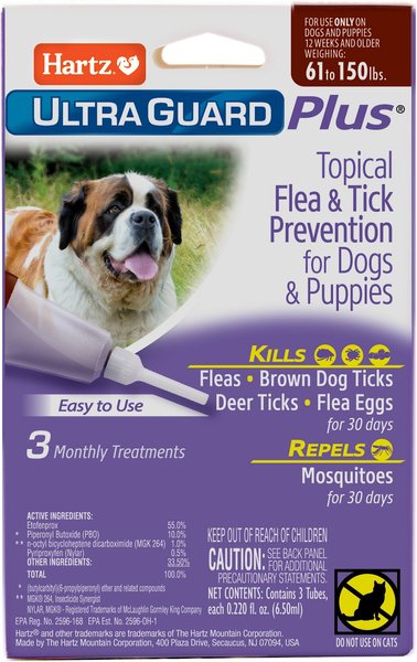 Hartz UltraGuard Plus Flea & Tick Spot Treatment for Dogs & Puppies, 3 Doses (3-mos. supply) slide 1 of 11