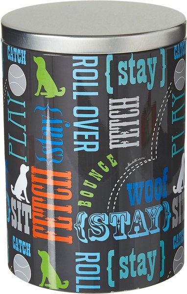 Paw Prints Tin Treat Jar, Word Design, Large slide 1 of 2