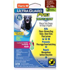 Hartz UltraGuard Pro Flea & Tick Spot Treatment for Dogs 61-150 lbs, 3 Doses (3-mos. supply)