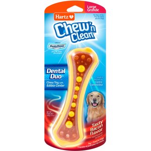Hartz Chew 'n Clean Dental Duo Dog Treat & Chew Toy, Large, 1 count