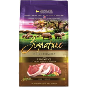Zignature Pork Limited Ingredient Formula With Probiotic Dry Dog Food, 4-lb bag