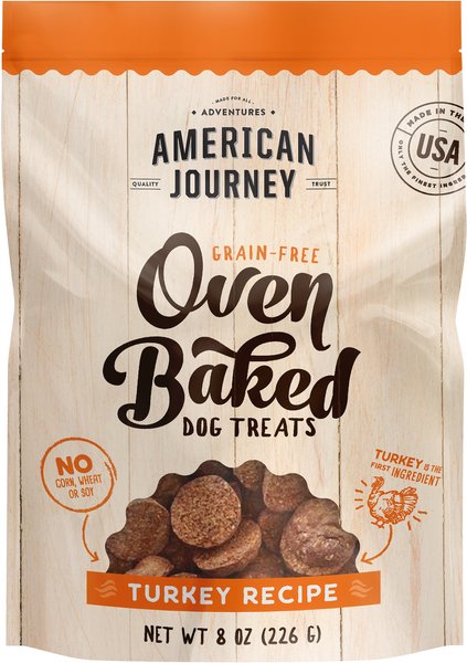 American Journey Turkey Recipe Grain-Free Oven Baked Crunchy Biscuit Dog Treats, 8-oz bag slide 1 of 7