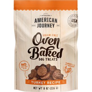 American Journey Turkey Recipe Grain-Free Oven Baked Crunchy Biscuit Dog Treats, 8-oz bag