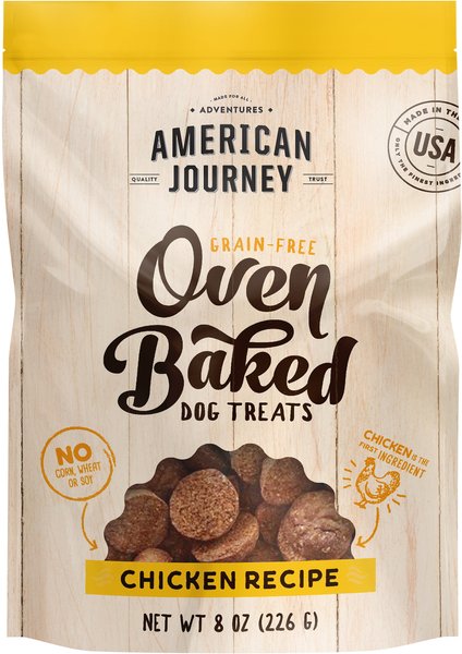 American Journey Chicken Recipe Grain-Free Oven Baked Crunchy Biscuit Dog Treats, 8-oz slide 1 of 7
