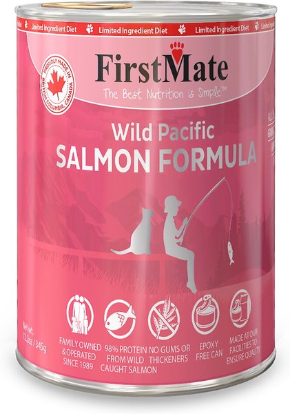 Firstmate Salmon Formula Limited Ingredient Grain-Free Canned Cat Food, 12.2-oz, case of 12 slide 1 of 4