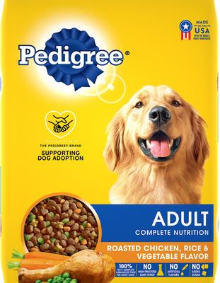 Pedigree Adult Complete Nutrition Roasted Chicken, Rice & Vegetable Flavor Dry Dog Food, 17-lb bag
