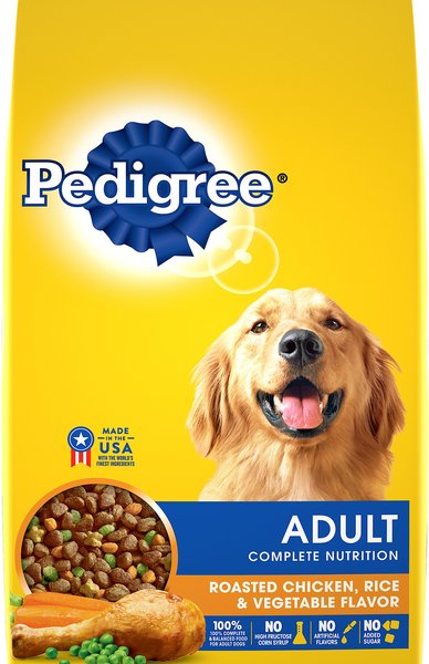 Pedigree Adult Complete Nutrition Roasted Chicken, Rice & Vegetable Flavor Dry Dog Food, 3.5-lb bag slide 1 of 10