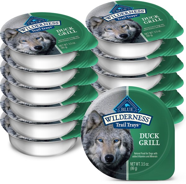 Blue Buffalo Wilderness Trail Trays Duck Grill Formula Grain-Free Dog Food Trays, 3.5-oz, case of 12 slide 1 of 9