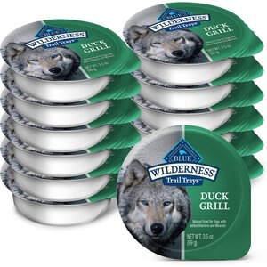Blue Buffalo Wilderness Trail Trays Duck Grill Formula Grain-Free Dog Food Trays, 3.5-oz, case of 12