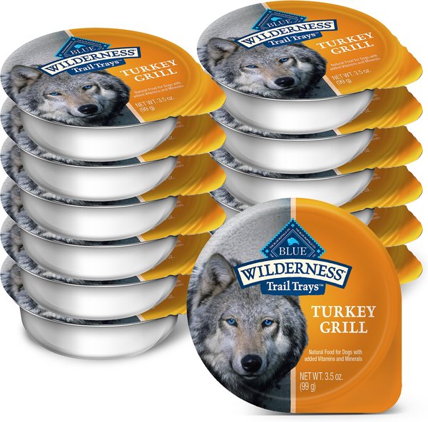 Blue Buffalo Wilderness Trail Trays Turkey Grill Formula Grain-Free Dog Food Trays, 3.5-oz, case of 12 slide 1 of 9