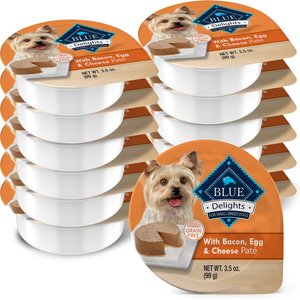 Blue Buffalo Divine Delights Bacon, Egg & Cheese Pate Dog Food Trays, 3.5-oz, case of 12
