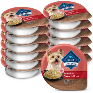 Blue Buffalo Divine Delights Prime Rib Flavor Hearty Gravy Dog Food Trays, 3.5-oz, case of 12