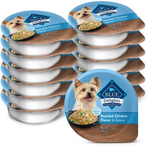 Blue Buffalo Divine Delights Roasted Chicken Flavor Hearty Gravy Dog Food Trays, 3.5-oz, case of 12