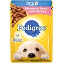 Pedigree Choice Cuts Puppy Morsels in Sauce with Chicken Adult Wet Dog Food, 3.5-oz pouch, case of 16