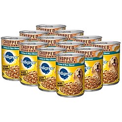 Pedigree Chopped Ground Dinner Chicken & Rice Adult Canned Soft Wet Dog Food, 13.2-oz can, 12 count