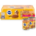 Pedigree Chopped Ground Dinner Chicken with Beef Adult Canned Wet Dog Food Variety Pack, 13.2-oz, case of 12