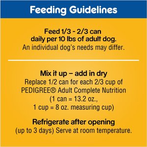 Pedigree Chopped Ground Dinner Filet Mignon Flavor & Beef Adult Canned Wet Dog Food Variety Pack, 13.2-oz, case of 12