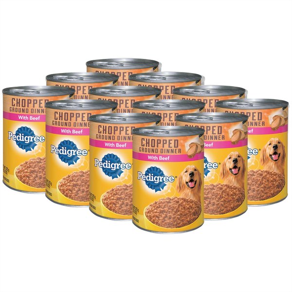 Pedigree Chopped Ground Dinner With Beef Canned Dog Food, 13.2-oz, case of 12 slide 1 of 10