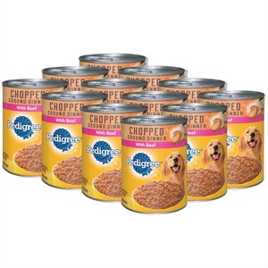 Pedigree Chopped Ground Dinner With Beef Canned Dog Food, 13.2-oz, case of 12