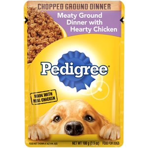 Pedigree Chopped Meaty Ground Dinner With Hearty Chicken Wet Dog Food, 3.5-oz, case of 16