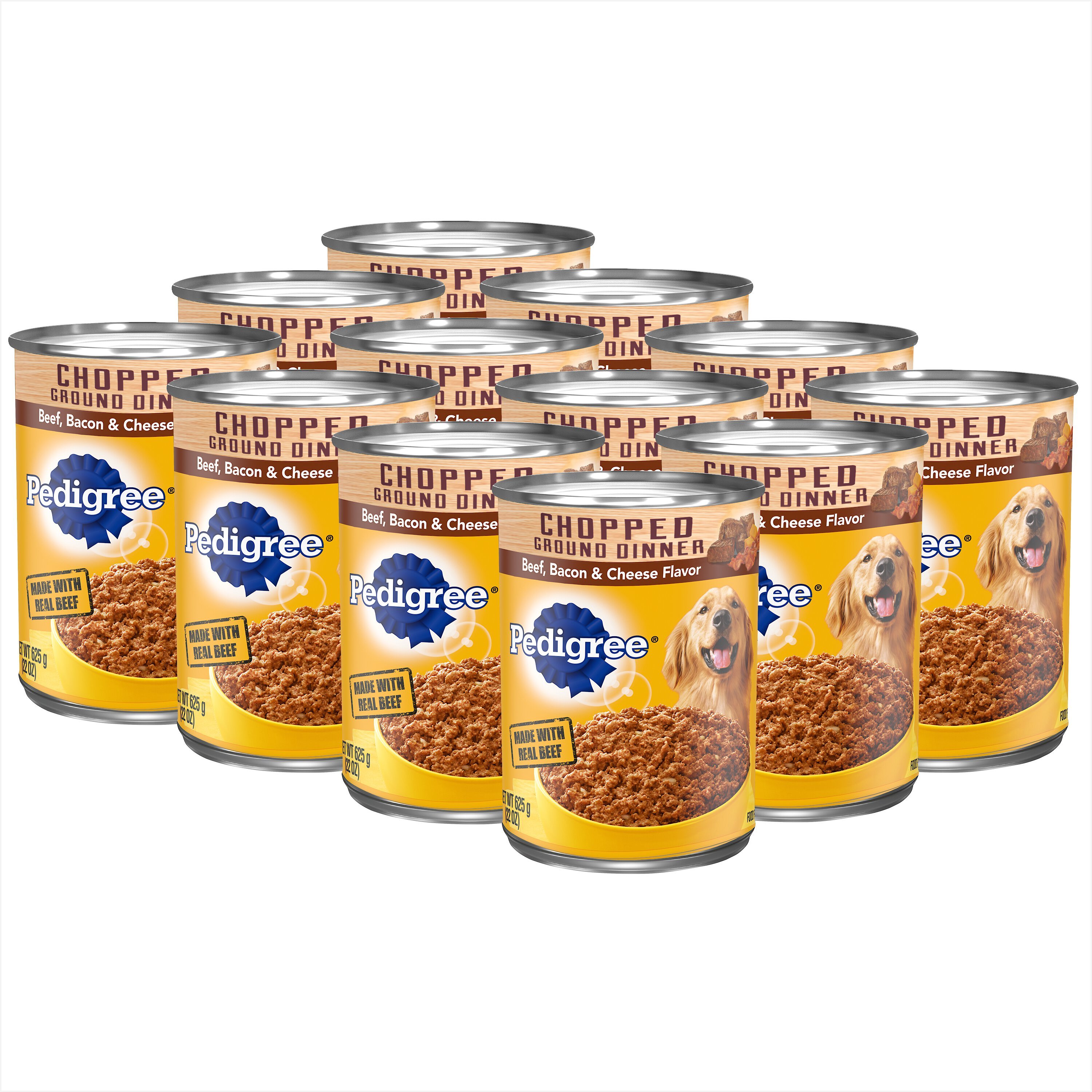 PEDIGREE Chopped Ground Dinner Beef, Bacon & Cheese Flavor Adult Canned