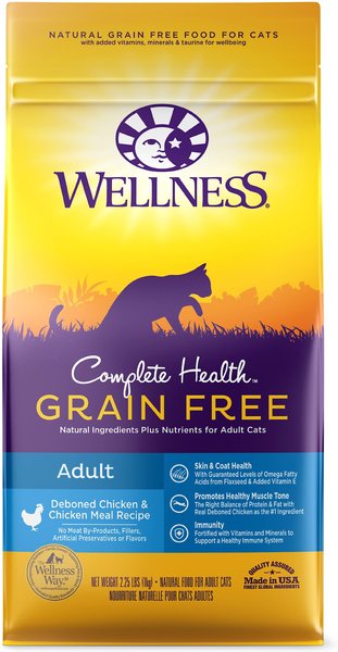 Wellness Complete Health Natural Grain-Free Deboned Chicken & Chicken Meal Dry Cat Food, 2.25-lb bag slide 1 of 10