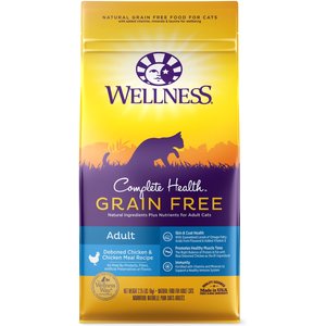 Wellness Complete Health Natural Grain-Free Deboned Chicken & Chicken Meal Dry Cat Food, 2.25-lb bag