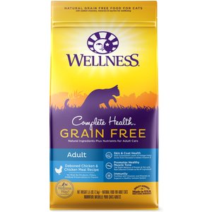Wellness Complete Health Natural Grain-Free Deboned Chicken & Chicken Meal Dry Cat Food, 5.5-lb bag