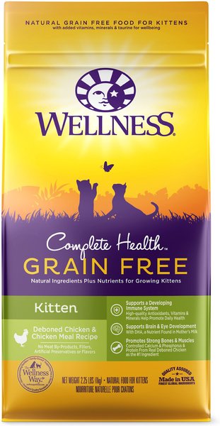 Wellness Complete Health Natural Grain-Free Deboned Chicken & Chicken Meal Dry Kitten Food, 2.25-lb bag slide 1 of 10