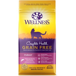 Wellness Complete Health Natural Grain-Free Salmon & Herring Indoor Dry Cat Food, 2.25-lb bag
