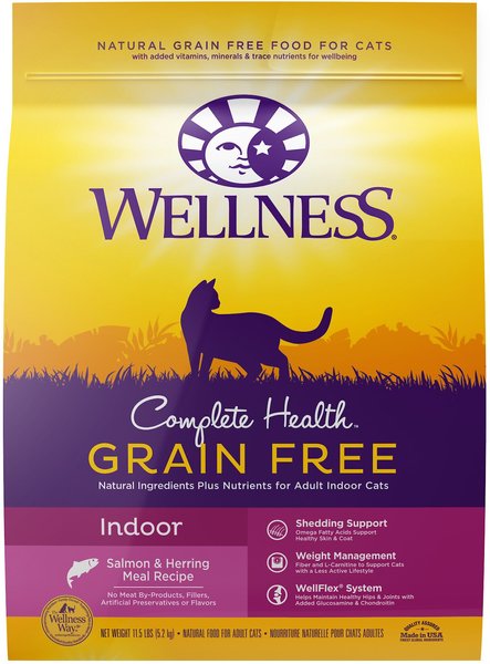 Wellness Complete Health Natural Grain-Free Salmon & Herring Dry Cat Food, 11.5-lb bag slide 1 of 10