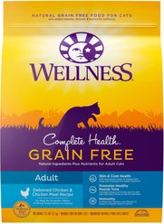 Wellness Complete Health Natural Grain-Free Deboned Chicken & Chicken Meal Dry Cat Food, 11.5-lb bag
